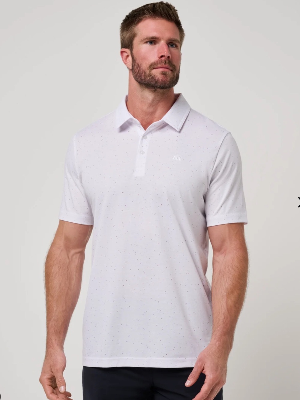 Travis Mathew NWT Men's White Polo with Subtle Speckle